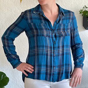 Jessica Simpson Blue Plaid Long Sleeve